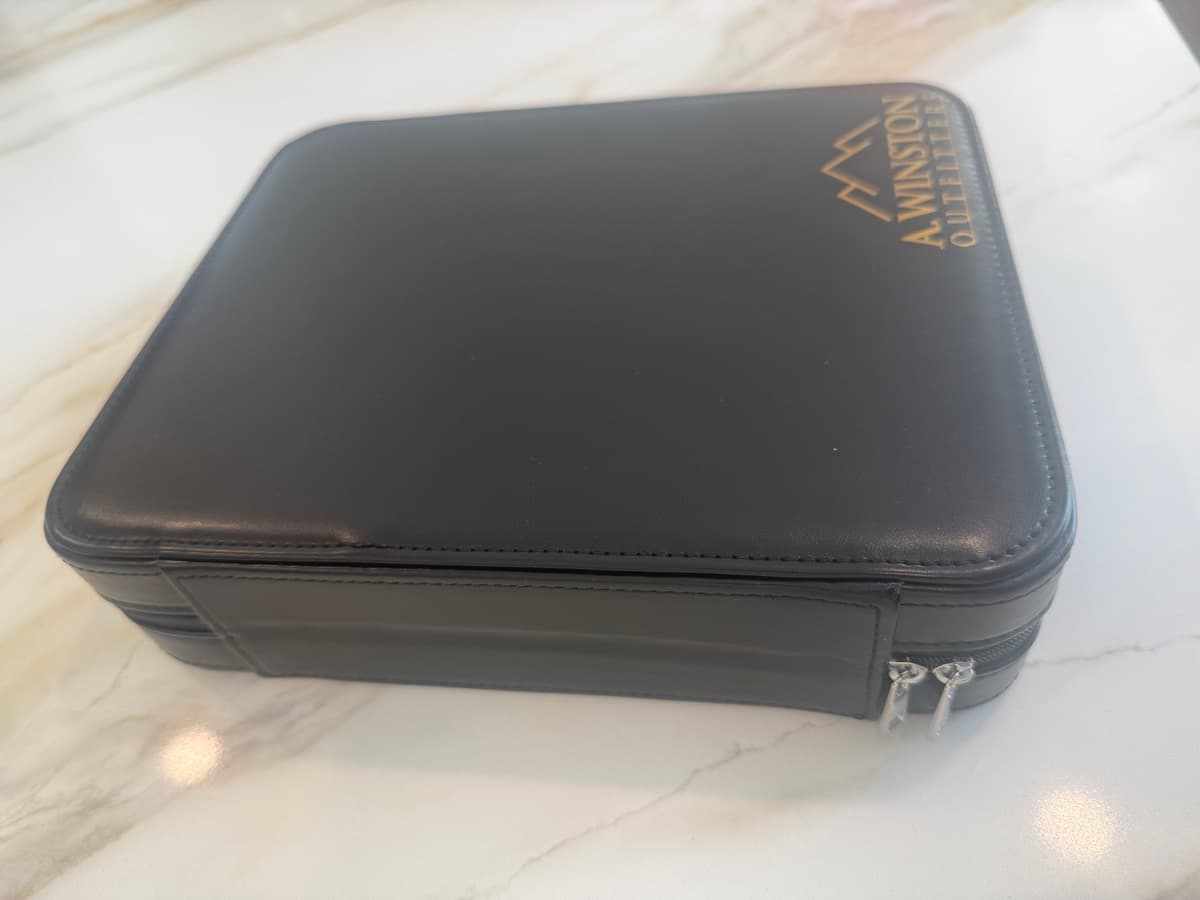 Fly Binder 3/4 angle showing zipper and depth